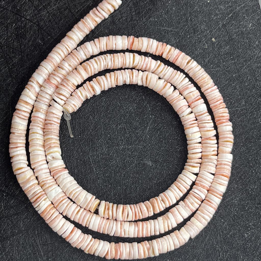 Натуральные бусины-спейсеры Хейши из ракушек 6 мм - Гладкие полированные Богемные пляжные материалы для изготовления ожерелий и браслетов своими руками, Рукоделие 38 см нить