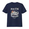 Unisexs Faith Can Move Mountains T Shirt Unisex Camping Hiking Outdoor Adventure Christian Tops Black 2xl Vintage Washed