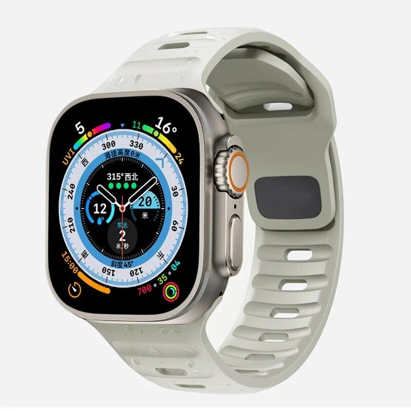 Модный силиконовый ремешок для Apple Watch Band Ultra 9 8 7 6 5 4 3 2 se 49 мм 44 мм 45 мм 42 мм 41 мм 42 мм 38 мм спортивный ремешок для часов Iwatch Serise браслет