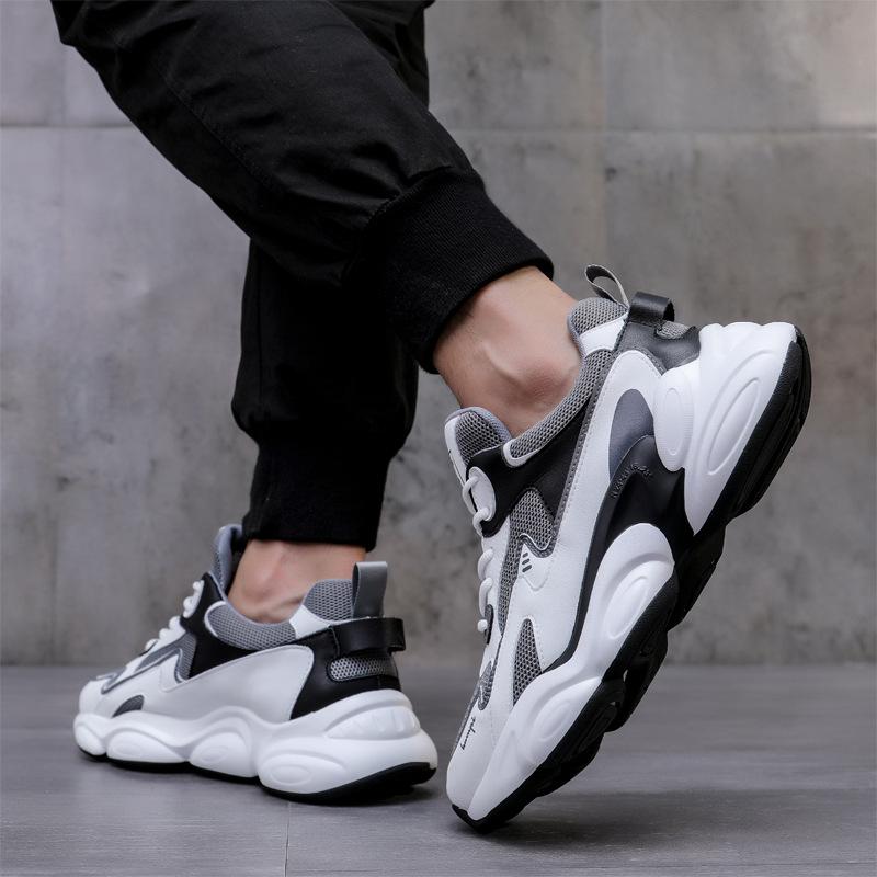 Кожаные туфли для папы, мужская обувь, летние дышащие кроссовки, новые трендовые мужские повседневные спортивные туфли с сеткой