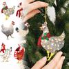 Christmas Tree Hanging Vivid Increase Atmosphere Portable Scarf Chicken Pendant Christmas Chicken Doll Pendant Doll Pendant for Party