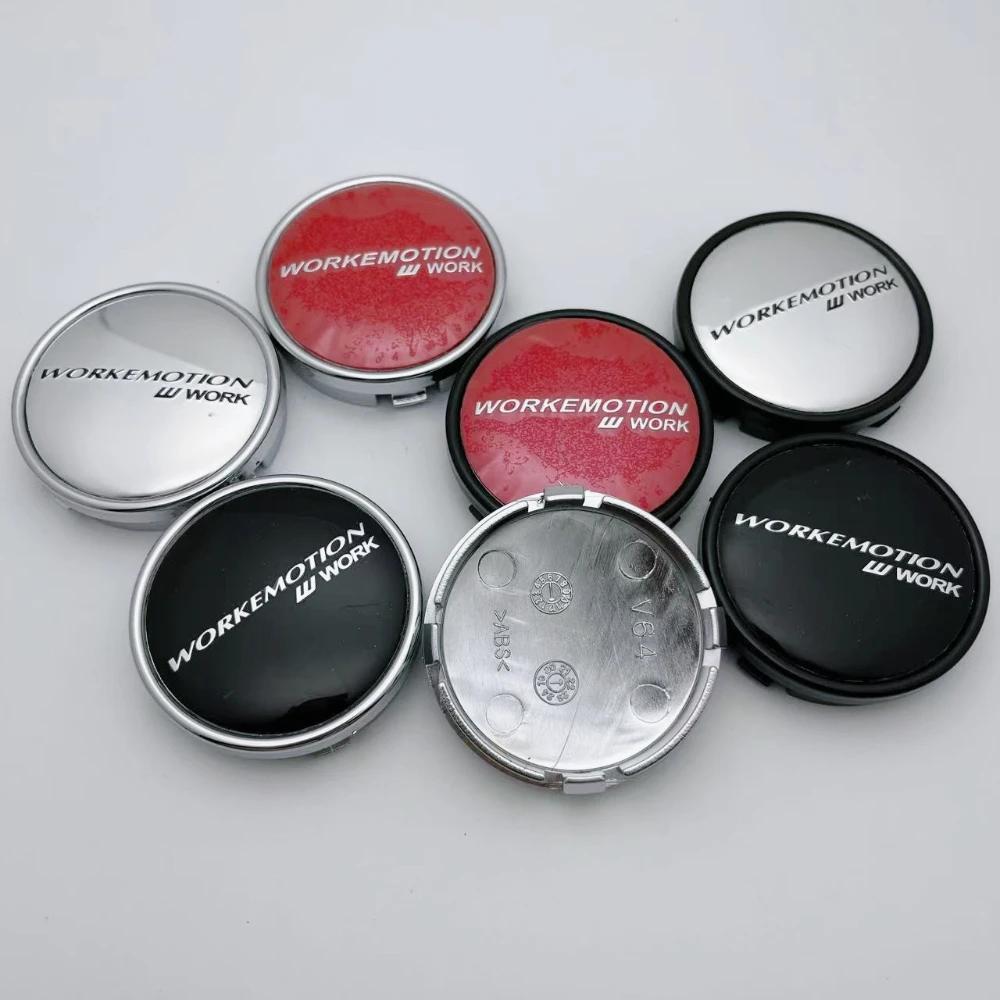 4pcs JDM W Work Emotion Logo Badge Car Wheel Center Caps O.D 64MM I.D 61MM Rim Hubcaps Cover Wheels Hub Cap Replace Accessories