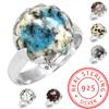925 Sterling Silver Ring Women Gemstone Handmade Jewelry Wedding Gift Crazy Lace Agate Dalmatian Dendrite Opal Eudialyte Howlite K2 Jasper Vintage