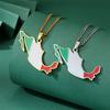  Drip Oil Mexico Map Necklace For Women Stainless Steel Gold Silver Color Charm Fashion Mexican Flag Pendant Jewelry Gift