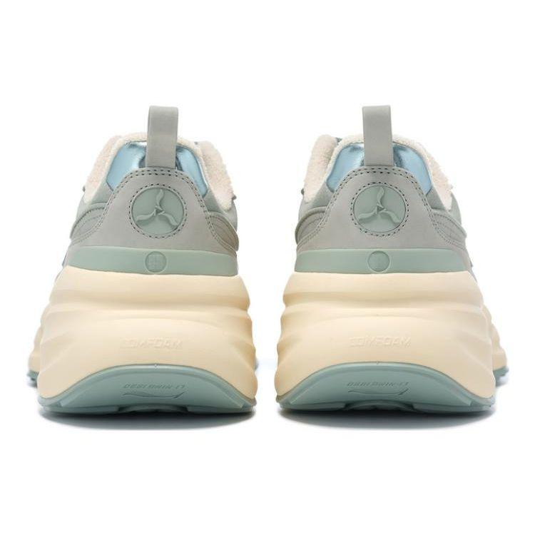 Li-Ning 1990 Cloud Dress Удобные универсальные амортизирующие износостойкие кроссовки с низким верхом женские кроссовки светло-зеленого цвета ALJT064-2