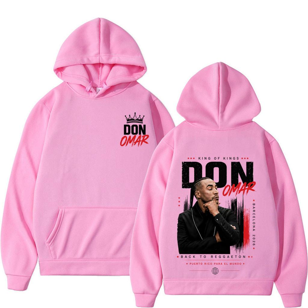 Худи с принтом рэпера Don Omar The Last King Tour 2026 Мужское Женское Модная Толстовка Осень Зима Повседневная Свободная Харадзюку Пуловер
