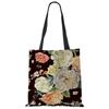 Сумка-тоут с цветочным принтом на заказ для женщин, многоразовые сумки через плечо, дорожные школьные сумки 40x40 см KTY