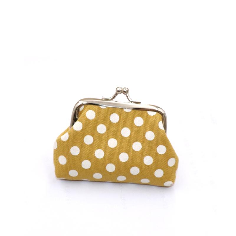 Kiss Lock Closure Polka Dot Coin Purse Compact Square Shape Travel Cosmetic Bag Lightweight Multifunctional Clutch Coin Purse