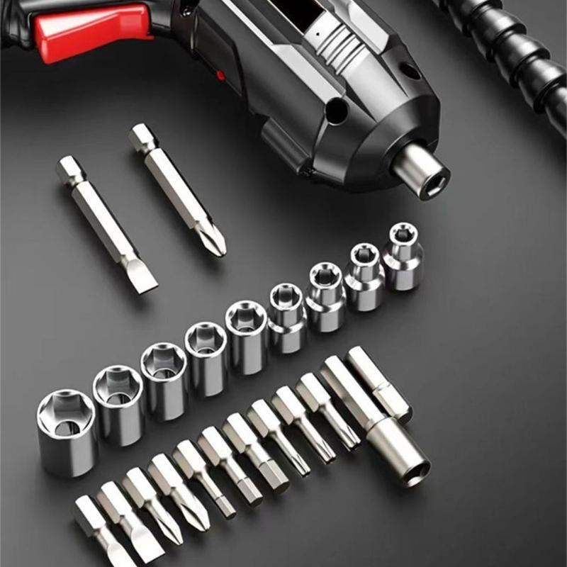 Многофункциональный набор электрических отверток, портативный беспроводной электроинструмент со светодиодной подсветкой для дома