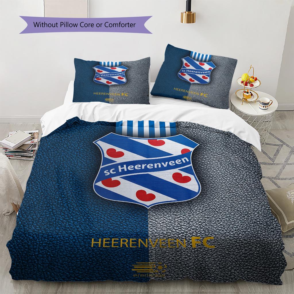 SC Heerenveen  Комплект постельного белья с рисунком  Декор для дома  Подарок (1 пододеяльник + 2 наволочки без наполнителя)