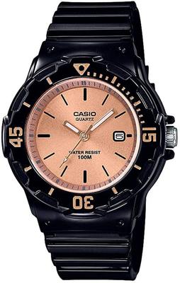 Casio Аналоговые часы для детей, дешевые Casio, глянцевый черный x розовое золото, модель Overseas LRW-200H-9E2V, женские [Товар]