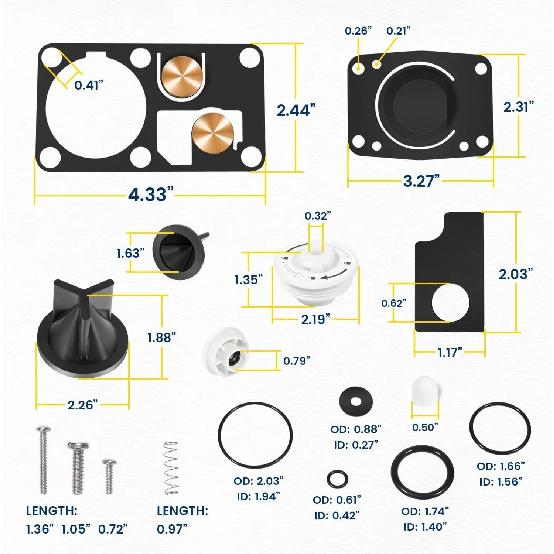 29045-3000 Marine Manual Toilet Service Kits for 29090-3000 Compact & 29120-3000 Household Toilet Pump Assemblies 2008 and Up
