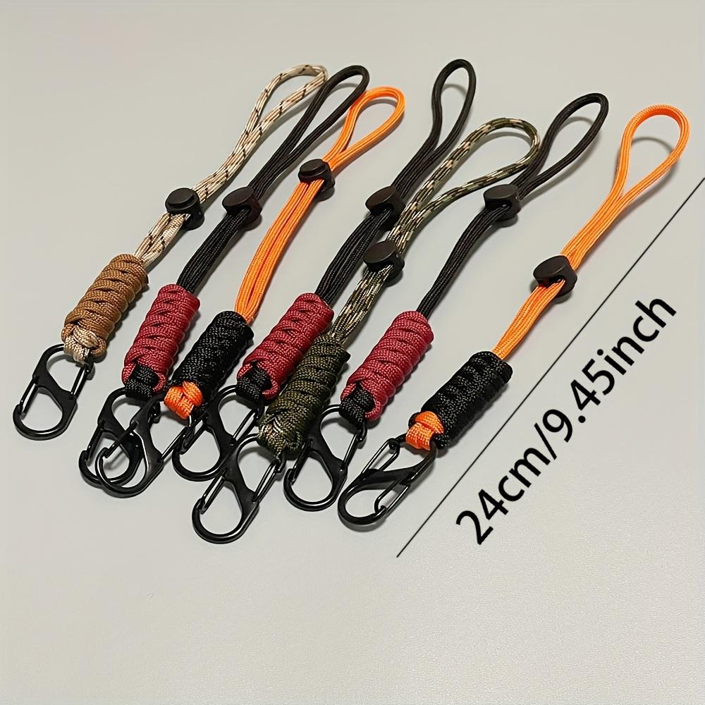 Плетеный брелок с крючком на запястье - Прочный уличный разноцветный держатель для ключей для пеших походов, кемпинга и повседневного использования, аксессуары для кемпинга