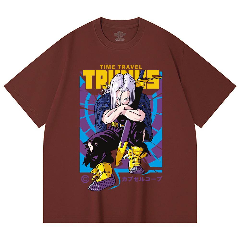 230 г/м² 100% хлопок Dragon Ball V71 Принт Future Trunks Унисекс Тяжелая хлопковая футболка