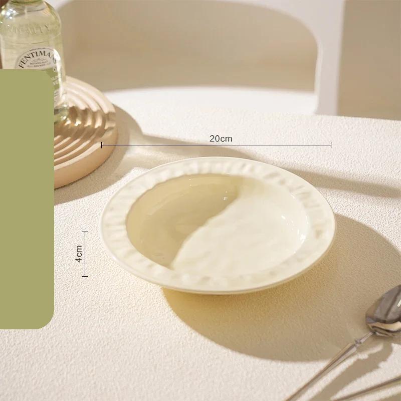 Высококачественные круглые керамические тарелки Роскошные ресторанные салатные десертные тарелки Вкусные блюда Паста Обеденная тарелка Изысканная столовая посуда