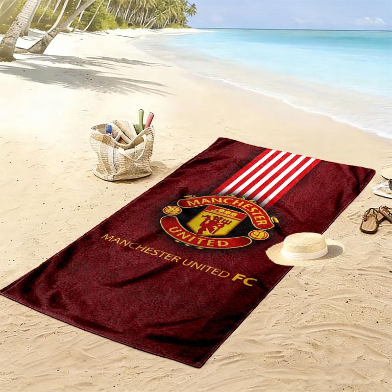 Пляжное полотенце с принтом Manchester United F, большое, мягкое, быстросохнущее, для пляжа, кемпинга, плавания
