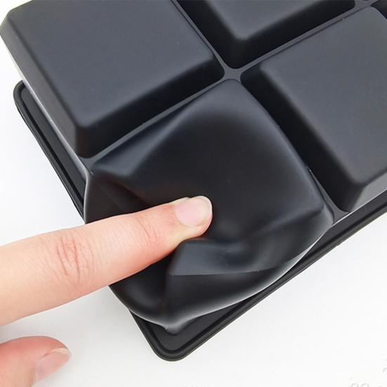 Форма для льда для морозилки 6 глубоких ячеек Толстая герметичная с прозрачной крышкой Пищевая многоразовая Антипригарная Легкое извлечение Расширенное дно Лед