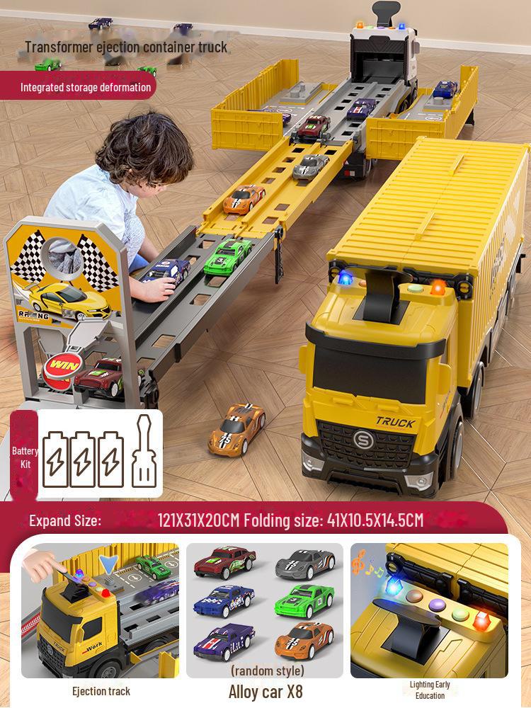 Детский трансформирующийся набор для хранения машин и гоночной трассы для мальчиков (Возраст 3-6 лет)