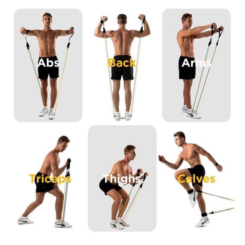 11pcs Resistance Bands Set Bodybuilding Exercise Equipment Fitness Elastic Rope Strength Training Tensioner Workout Expander