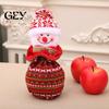Festive Tabletop Ornament Bags Christmas Drawstring Gift Bag, Small Wrap Bags, 3D Santa Snowman Elk Holiday Treat Doll Candy Storage for Fruits,