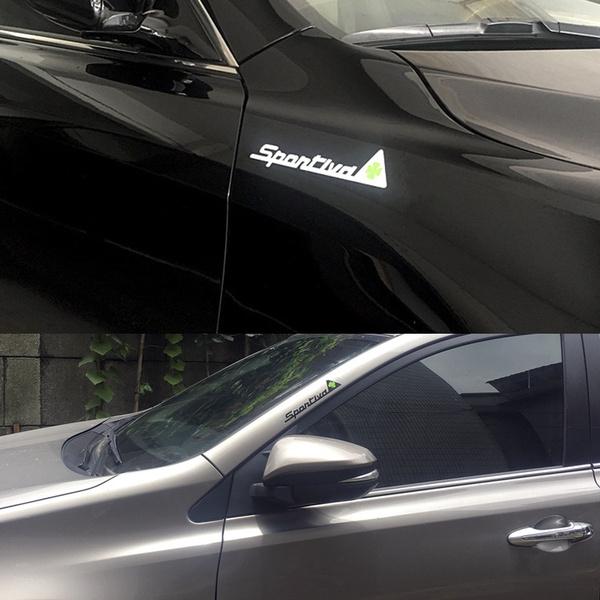 Alfa Romeo металлический Sportiva четырехлистник зеленый дельта автомобиля боковое крыло эмблема значок наклейка 4C 8C 147 156 166 159 Giulietta Spider GT