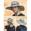 OLIKEI Men's Summer Sun Hats Large Brim Fisherman Hat Outdoor Hiking Cap Sun Protection Anti-UV Bucket Hat Fashion Waterproof Quick Dry Cowboy Hat