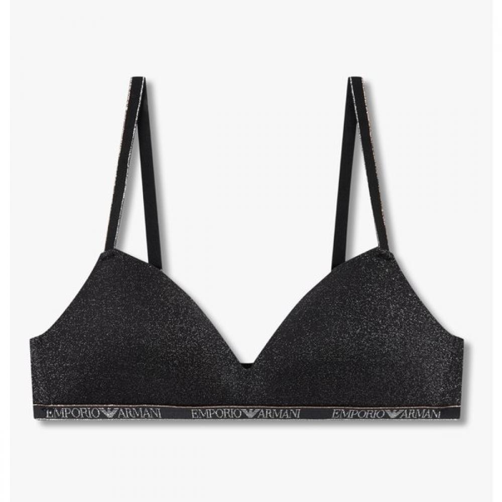 Emporio Armani Женский треугольный бюстгальтер с мягкими чашечками и эластичной лентой с металлическим логотипом
