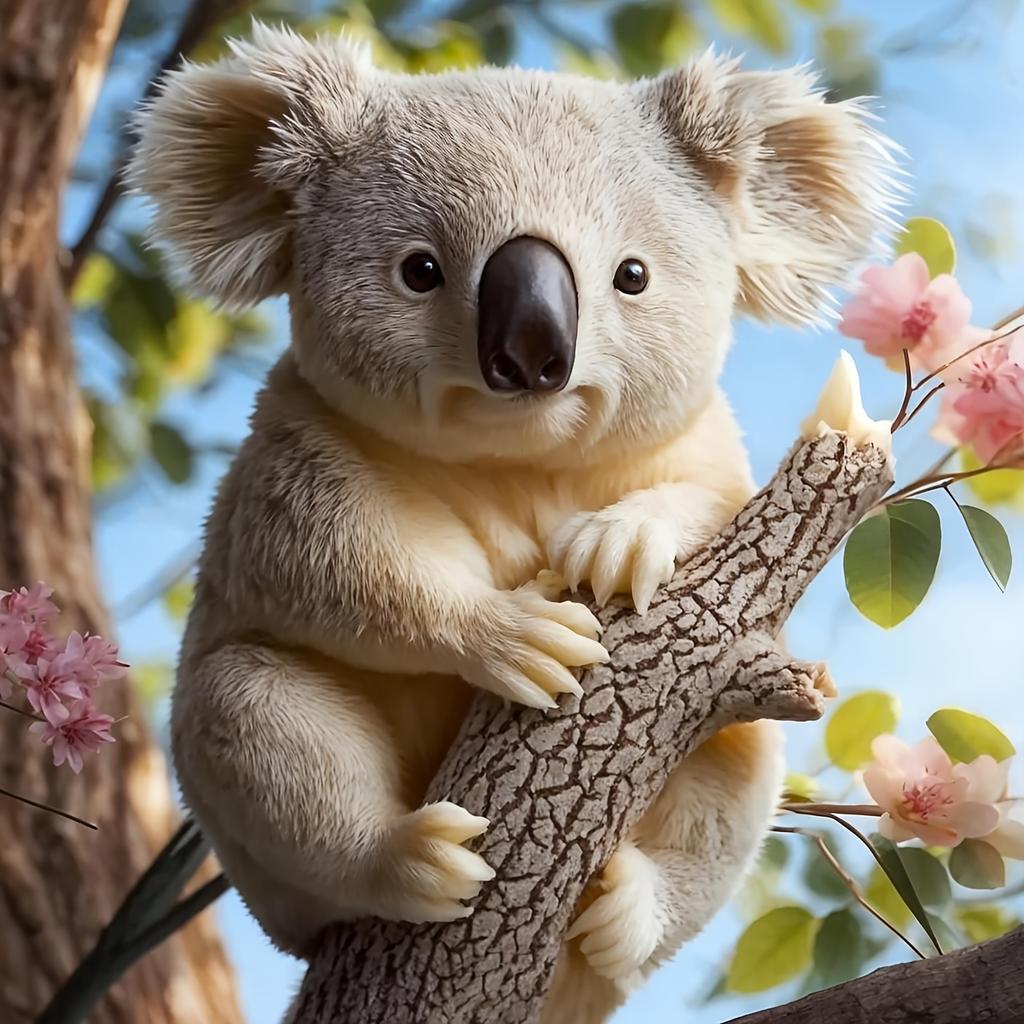 1PC 3D Koala Relief Cylindrical Candle Silicone Mold DIY Cylindrical Cute Koala Resin Mold Furniture Decoration