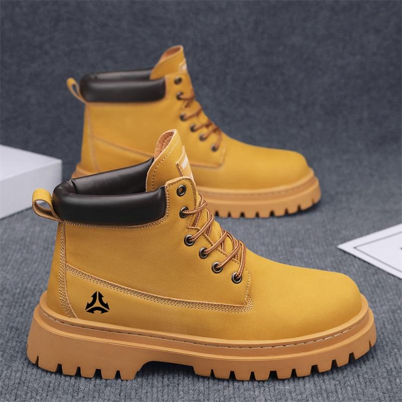 New Fashion Autumn And Winter Men's High Top Martin Boots Students Male Boys Trending Soft Sole Work Shoes Labor Protection Martin Sneakers
