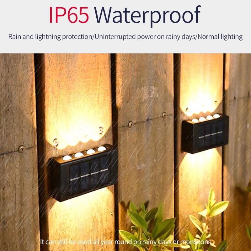 4/6/10 LED Solar Wall Lamp Outdoor Waterproof Up And Down Luminous Lighting Garden Decoration Solar Lights Stairs Fence Sunlight Lamp