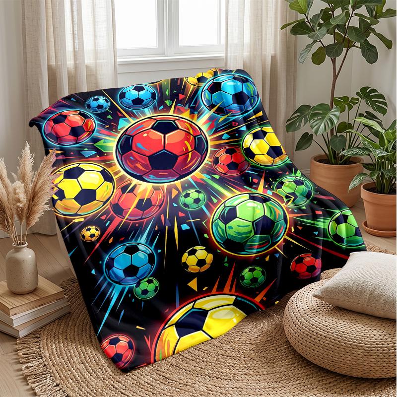 Soccer Ball Explosion 2 Theme blanket Lightweight Warm Flannel Blanket Decorative Throw Blanket for Home Decoration