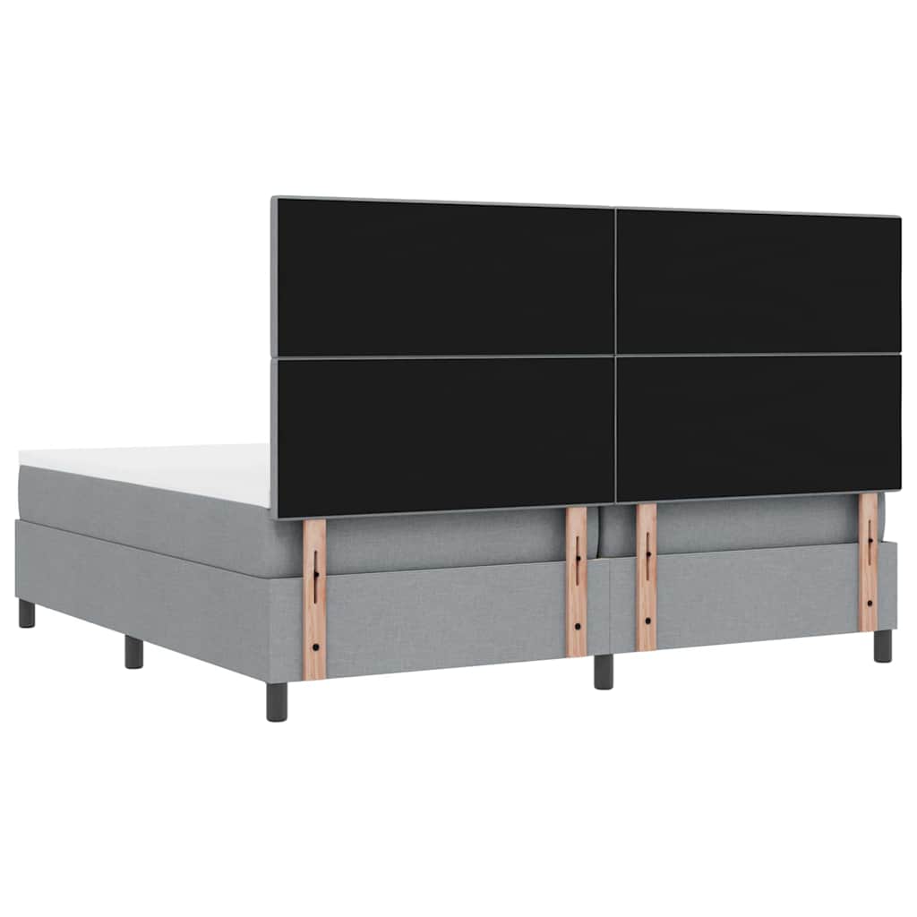Upholstered Bed with Headboard Light Gray 200 x 200 cm Fabric