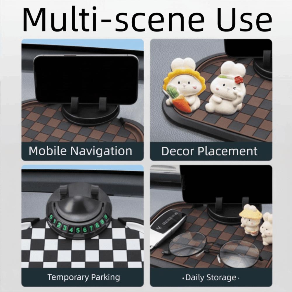 Three-In-One Design Car Phone Holder Non-Slip Pad Phone Holder Auto Organization