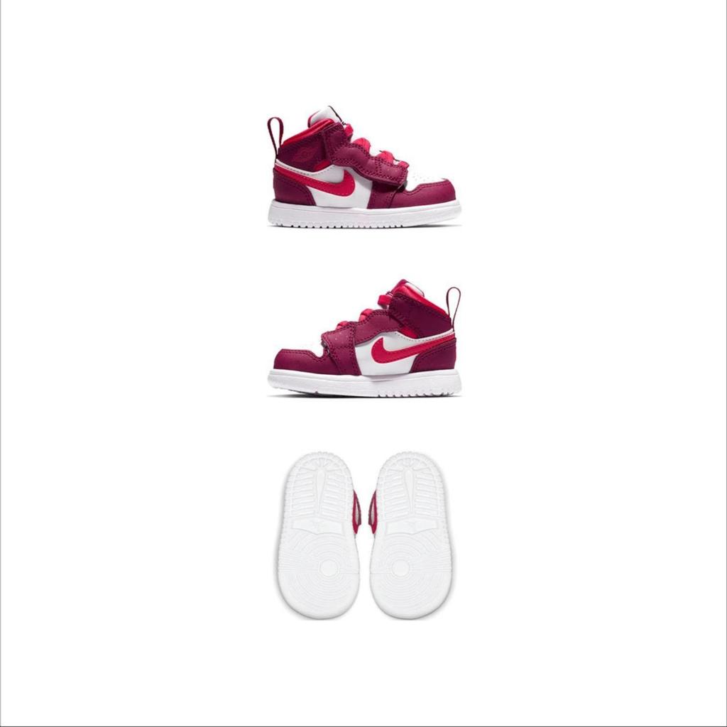 Jordan Детские кроссовки Air Jordan 1 Mid Alt High top Розово-красные для малышей и детей ясельного возраста AT4613-661