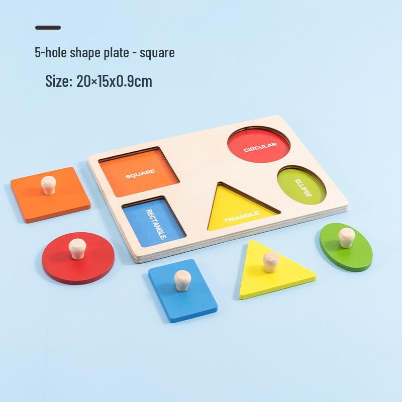 Монтессори Деревянная Доска-пазл с геометрическими фигурами для раннего развития