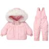 Winter Children's Clothing Set Two Pcs Girl Down Jacket   Baby Snowsuit Clothes Overalls for Kids Toddler Jumpsuit Coat