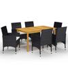 Day and Night - Day and Night 7-Piece Garden Dining Set Black