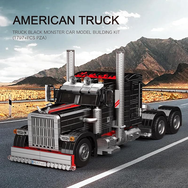 Mold King 10037 Technik technology Американский грузовик черный автомобиль модель конструктора набор, творческий наука и технология грузовик конструктор набор блоков автомобиль