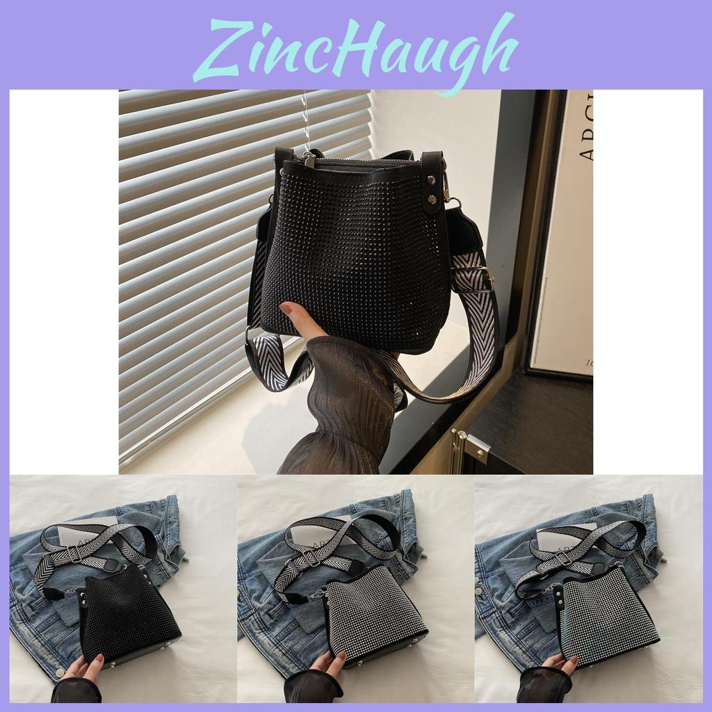 Stylish Fall Bucket Bag Unique Design Chic Shoulder Crossbody Handbag In Black Silver Colorful Options