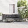 VidaXL Garden Lounge Set 5 Pcs with Cushions Grey Wicker, Outdoor Lounge Set, Furniture Set 319664