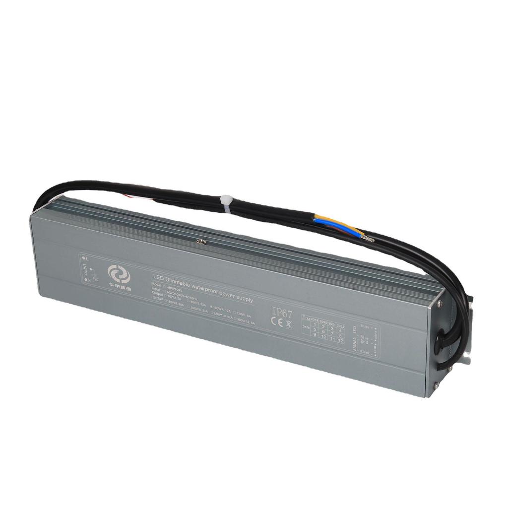 Dimmable 12V/24V Waterproof Power Supply with 0-10V Silicon Control, Options: 60W, 100W, 150W, 200W, 250W, 300W