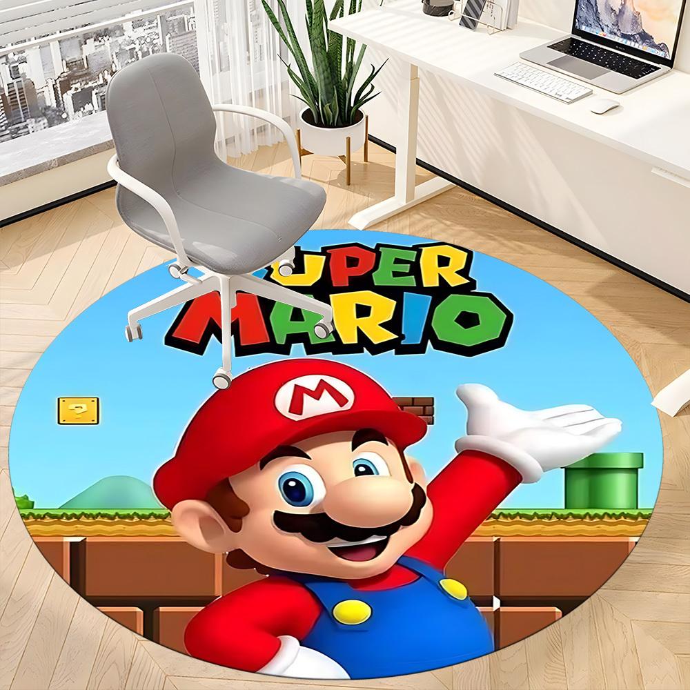 1 шт. Круглый ковер Mario Adventure для офиса, спальни, гостиной, декор для дома, декор комнаты, Offic a1016190