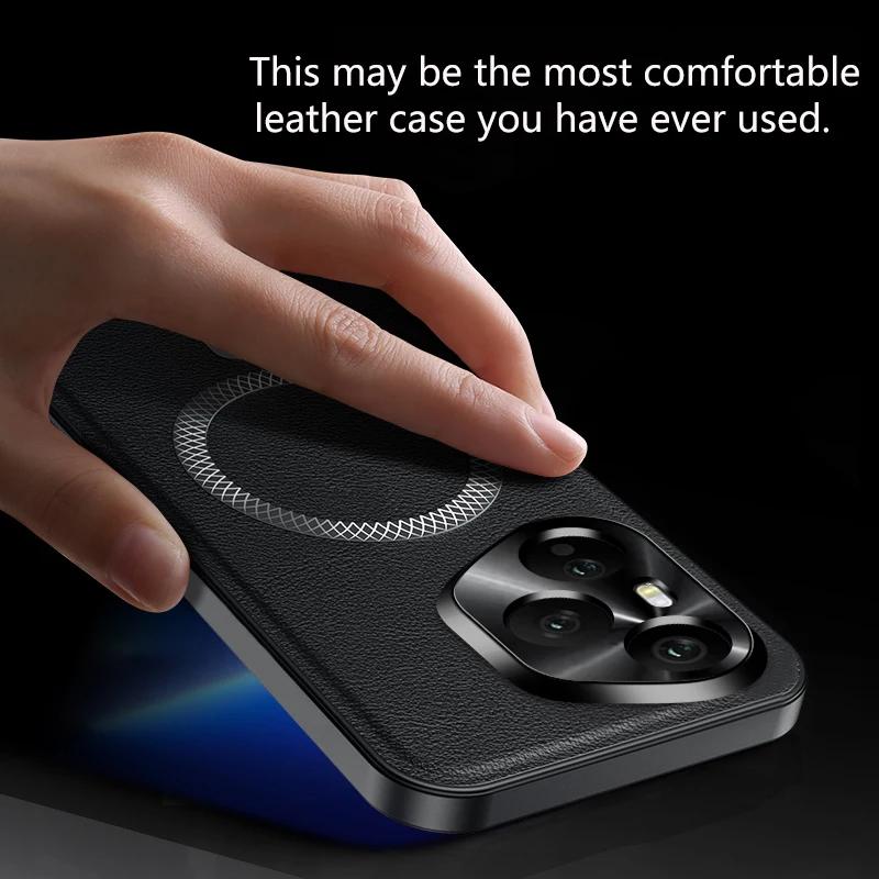 Чехол для Huawei Honor 400 Pro из искусственной кожи, магнитная защитная крышка для Honor 300 200 Pro, противоударный чехол-накладка на заднюю панель телефона