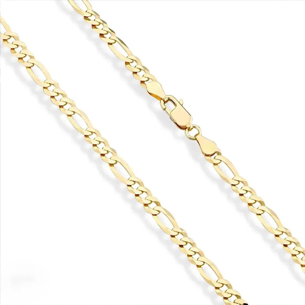 Classic Figaro Chain Link Necklace for Men 14K Gold Plated 4mm Wide Cuban Curb Link Chain Jewlelry Gift