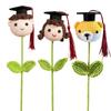 Soft Yarn Crochet Boy/Girl/Dog Flower Bouquet with Graduation Hat Academic Achievement Gift for Students and Teachers