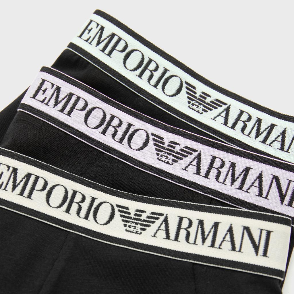 Emporio Armani Мужское нижнее белье Боксеры Повседневные с принтом логотипа и букв SS24 3 шт. Черный 111357-4R717-50620