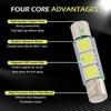 10 PCS Car T6 Vanity Mirror Sun Visor LED Light, 5050-3SMD 12V Flat Head Dual Tip 180 Degree Lighting Reading Lamp, Plug and Play Interior Lighting