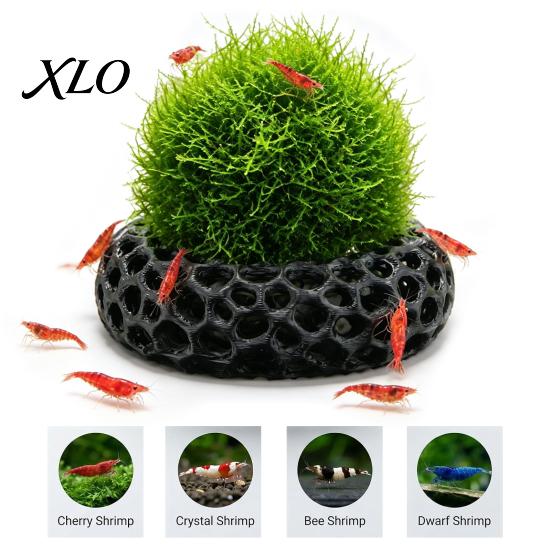 Aquarium Substrate Decor 2Pcs Shrimp Caves for Plants, Round Hideouts, Cherry & Dwarf Cave Hides Moss Ferns And Anubias, Tank Decoration 3D Printed