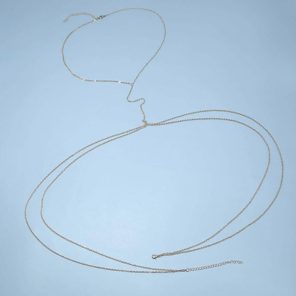 Boho Gold Layered Body Chain Waist Belly Harness Chain Bikini Chains Beach Body Jewelry for Women and Girls