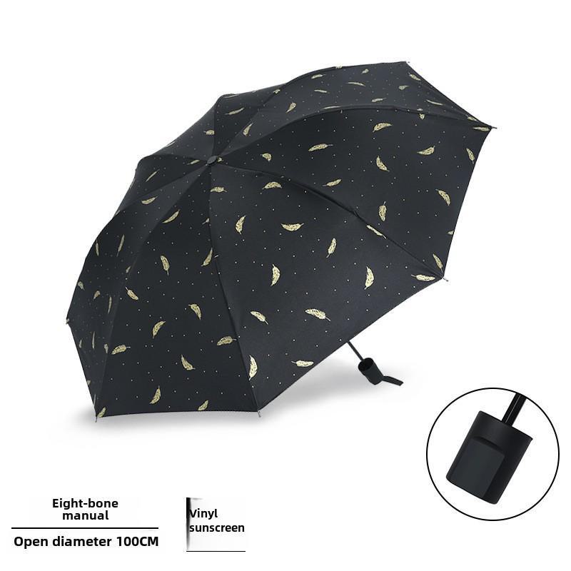 Компактный автоматический симпатичный солнцезащитный козырек и зонт с защитой от УФ-излучения для студентов - двойное использование для солнца и дождя